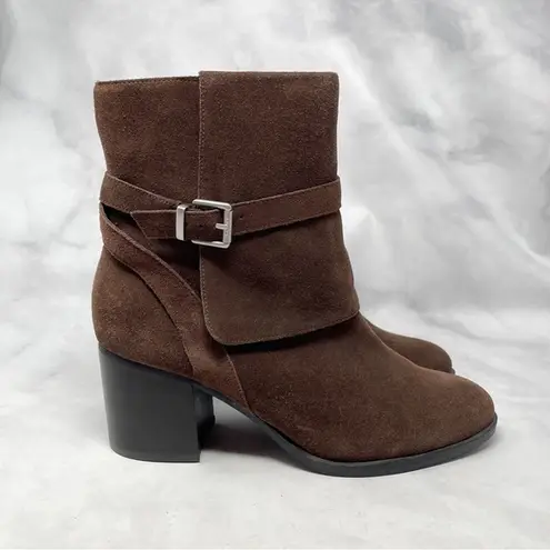 Ralph Lauren NEW  Suede Equestrian Block Heel Ankle Booties Boots Brown Preppy 10