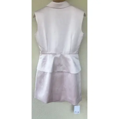 SELF PORTRAIT Pink Satin Tailored Mini Dress Women’s 8 Peplum Feminine Business