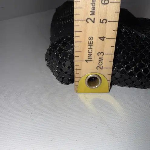 Vintage 1980's Black Convertible Ecru Metal Mesh Crossbody Bag Purse Handbag