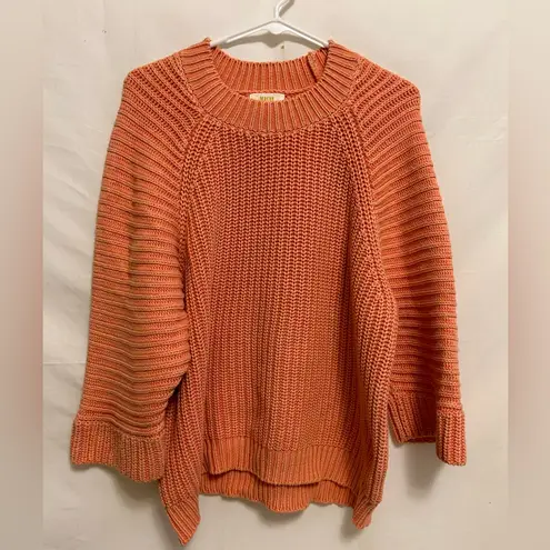 Maeve Anthropologie  Mackenzie Chunky Knit Sweater‎ in Coral Size Medium