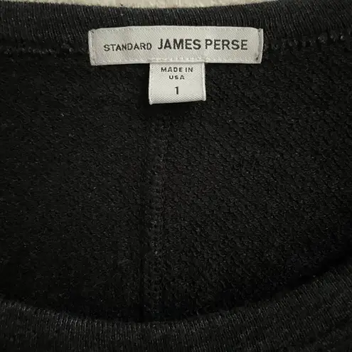James Perse Standard  Black Sweatshirt Shift Dress women’s S  Raglan Pull on