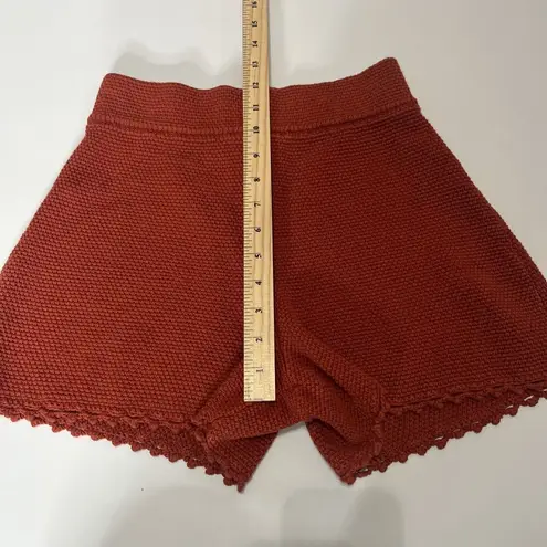 Rebecca Taylor XS Crochet Style Pull On Terracotta Shorts 100% Cotton
