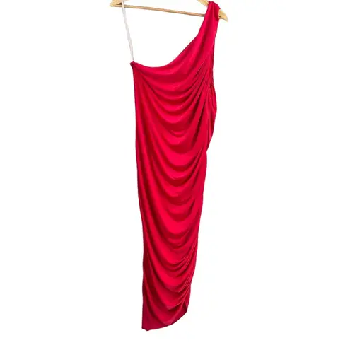 Eloquii Dress Hot Pink One Shoulder Ruched Stretchy Bodycon Formal Cocktail 16