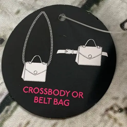 NOBO Black Leather Belt Bag Convertible Crossbody Chain Strap Mini Purse 2X NWT