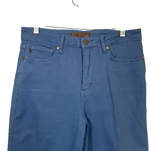 Judy Blue Los Angeles Denim Crop Pants Frayed Hem Blue Jeans