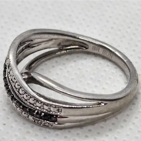 Sun Bronze Silver Plated & Diamond Ring (7) Silver