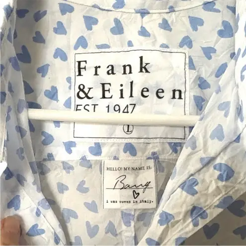 Frank & Eileen Barry Button Down Top Signature Crinkle Hearts Women’s Size Large - Image 3