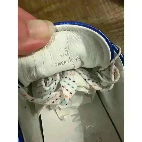 NWT Hogan Soft Leather Blue laminated effect Sz 35 / US Size 5