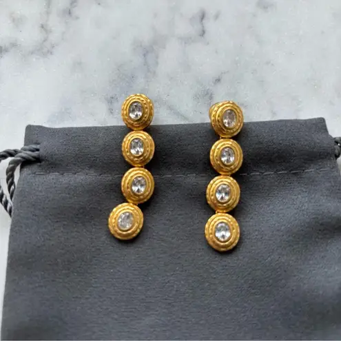 Julie Vos Gold and Silver Triple Drop Earrings