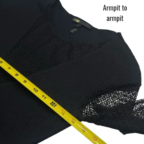 Maje  Lysea Mixed Media Long Sleeve Top Gothic Fairygoth Rocker Party Size 1 (S)