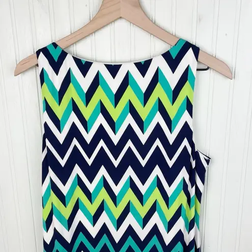 Jessica Howard NEW Zig Zag Print Sleeveless Maxi Dress with Slit Size Large