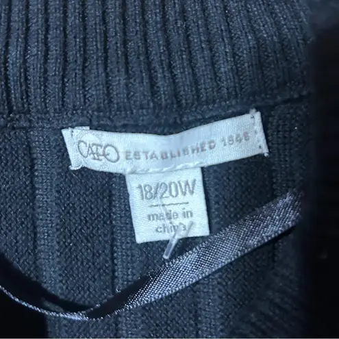 Cato Black and White  Women's plus 18/22w pattern top layering sweater/top. NWOT