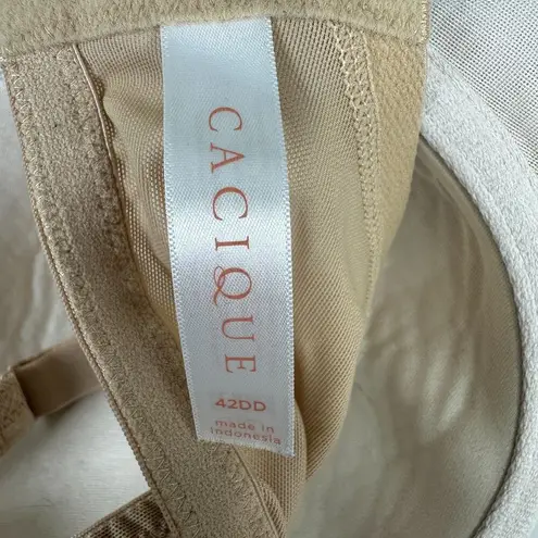 Cacique Lane Bryant Modern Lace Covered Lined Balconette Cream Beige Size 42DD