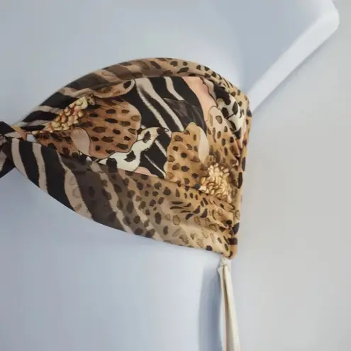 Agua Bendita Jambo Stacy Bandeau Animal Print Bikini Top Size: XL NWT