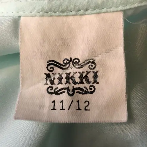 Vintage Nikki 1970s Semi Sheer Blouse Peter Pan Collar Mint Green 11/12