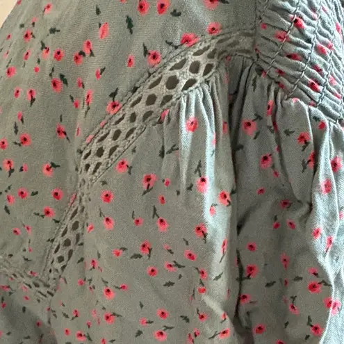 Fun & Flirt  Sage Green Floral Long Sleeve Dress