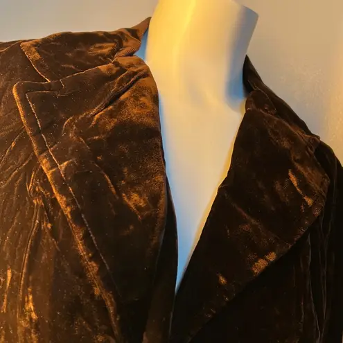 Velvety jacket with silky lining Brown Size undefined