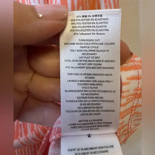 Michael Kors Strappy Tank Top Gold Metal Logo Detail Women’s Size Small Orange