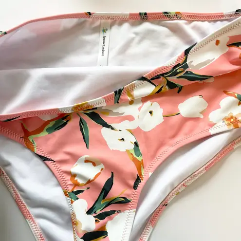 Beachsissi Tankini Swimsuit Floral High Waist Tummy Control Peach Pink M Summer