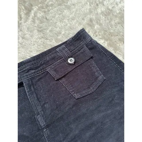 Patagonia  Sz 6 Black Corduroy Organic Cotton Mini Skirt Fall Winter Pockets