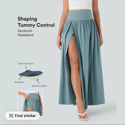 Halara Breezeful High Waisted 2-in-1 Flowy Quick Dry Maxi Skirt blue medium