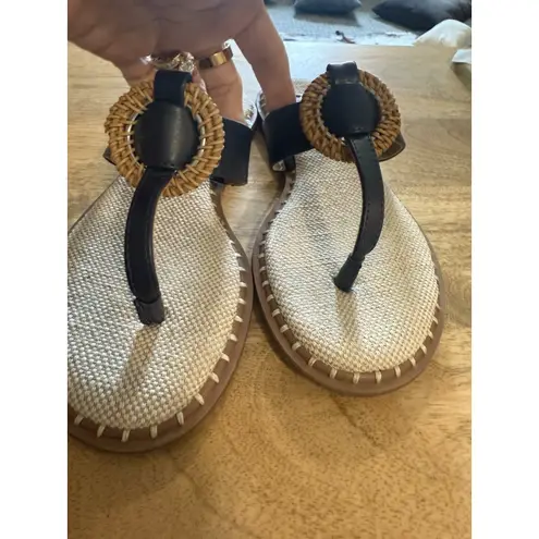 Nautica  Canvas Womens‎ Sandal Sz 7.5 Navy Braided Rope Strap Nautical Boating