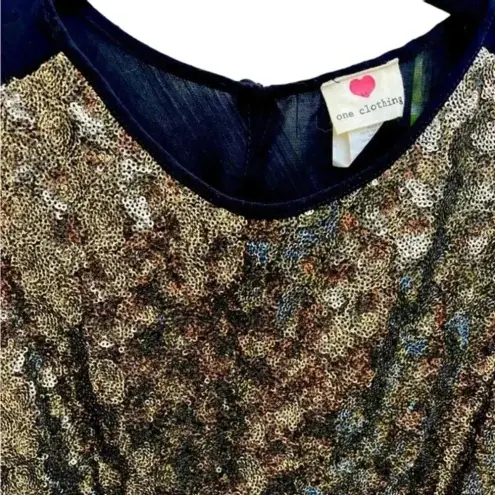 One Clothing  Gold Sequin Party Dress Sleeveless‎ Cocktail Evening Mini Dress E28