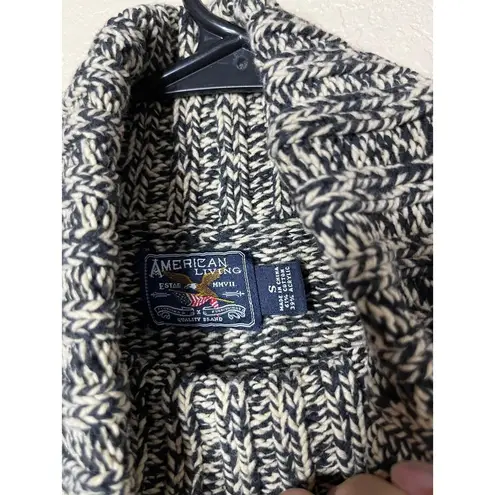 American Living Turtleneck Sweater Womens S Marled Flag Eagle Knit Patriotic