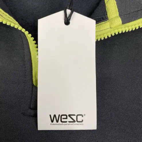 WESC Pullover Sweatshirt Hoodie Jacket Quarter Zip Pockets Gray Unisex S/M NWT Size M