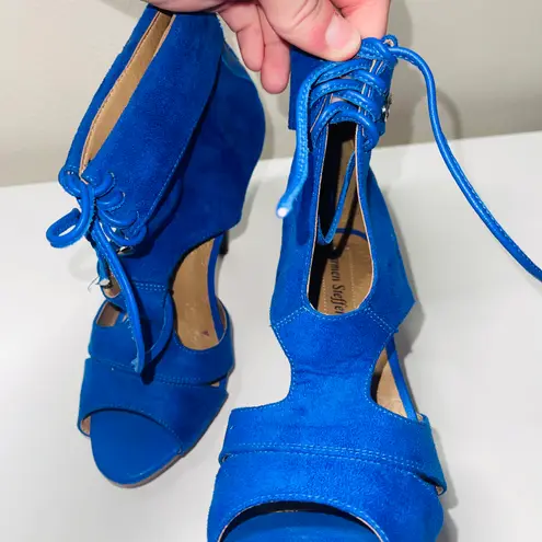 Carmen Steffens Neon Blue Cutout Lace