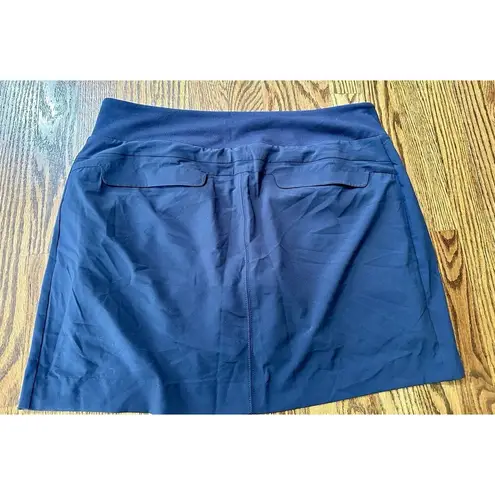 Athleta Women's  Soho Skort Blue Zip Pockets Jupe Short Skort Size 14 Golf EUC