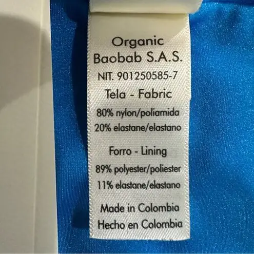 BAOBAB Collection Mambo Asymmetric Cut Out Mini Dress Azulado Blue Large New