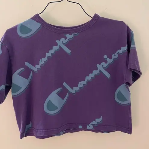 Champion cropped  blue and purple shirt