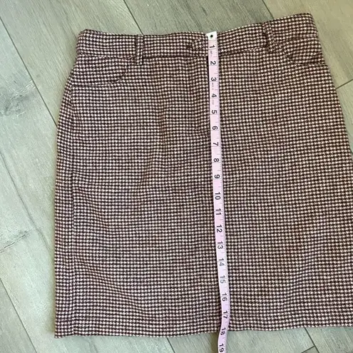 Cupcakes and Cashmere Maroon Houndstooth Wool Blend Mini Skirt Size 2