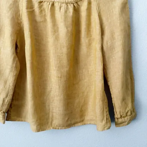 BODEN | Katie Top Blouse Sunflower Yellow Linen Button Back Closure | Size 4