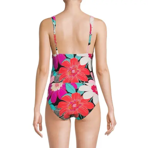 La Blanca Over the Shoulder Front Knot Tankini Swimsuit Top Size 8, New w/Tag