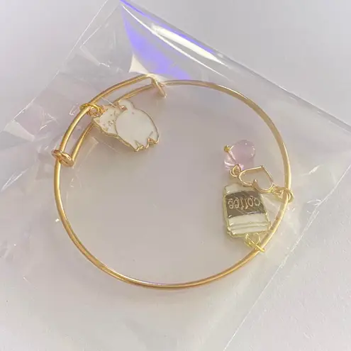 Handmade Kawaii cat coffee lover bracelet/bangle