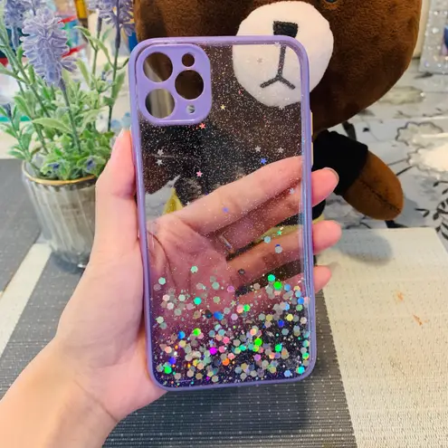 iPhone 11 pro max Clear Glitter Case