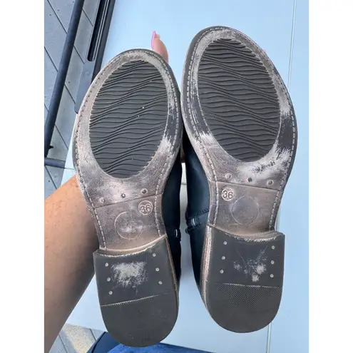 Miz Mooz New York City Black Leather Studded Ankle Boots Size 36