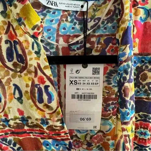 ZARA  Damask Colorful Printed Mini A-line Dress Size XS