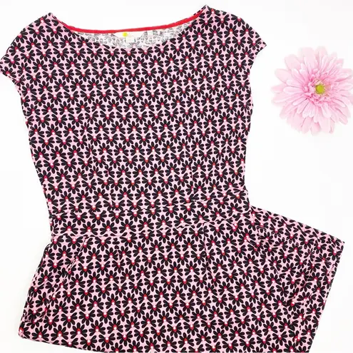 Boden Florrie Cotton Jersey Dress Formica Pink Floral Tile Print Size 6