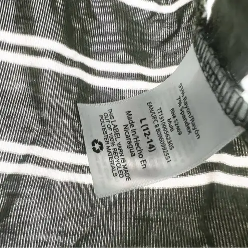 Green & White Striped Oversized V