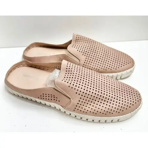 Harmony Balance Sashay Mules Size 8 Beige Perforated Slip On Shoes Tan