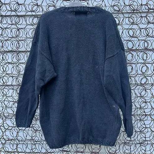 Vintage 90s Crystal Kobe black cat pumpkin Halloween full moon oversized sweater Size XL