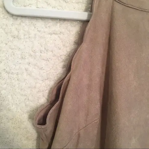 Lily Rain  Sleeveless Scalloped Mini Dress Tan S/M