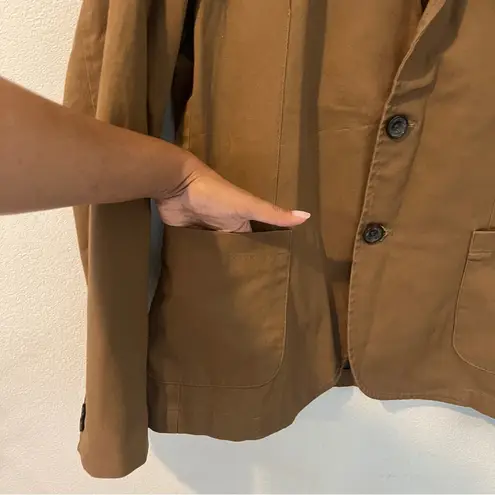 Wall Street Collection Corte Moderno Modern Fit Brown Cotton 2 Button Blazer 6