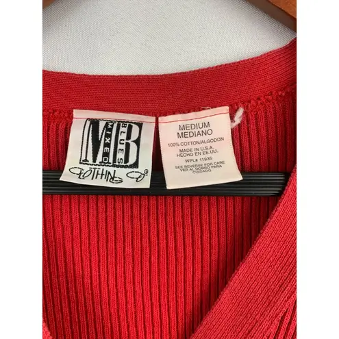 Red Ribbed Sleeveless V