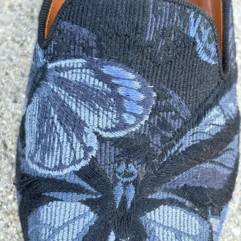 Valentino Garavani Valentino Rockstud Camu butterfly embroidered smoking slippers loafers flats 37