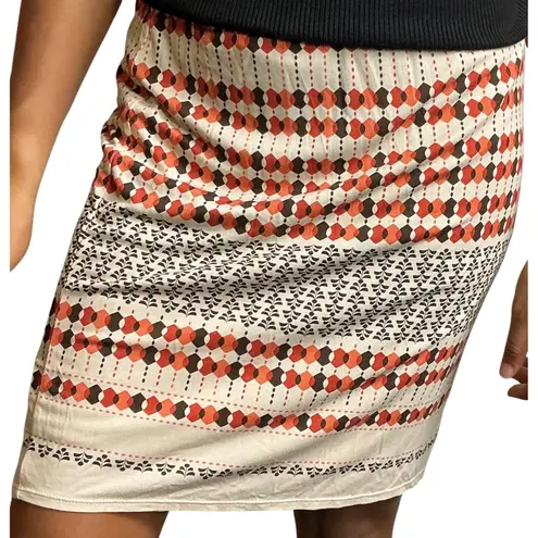Studio M Print Mini Skirt Lined Stretch Geometric Vintage Style Retro Look Med Multiple