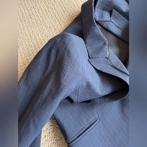 Theory  for Barney's Wool Blend Blazer Navy Black Gray Stripes Size 4 Button Work - Image 9